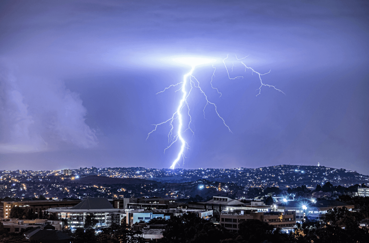 South-East Queensland rain storm with lightning